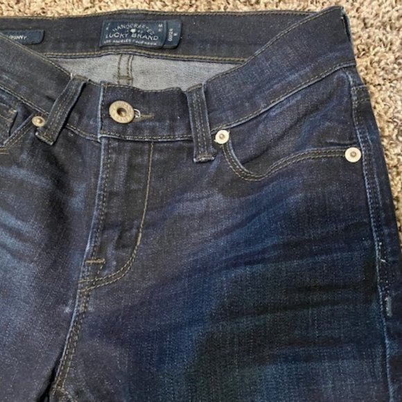 LUCKY BRAND * Dark Wash BROOKE SKINNY * Stretch JEANS * 00 / 24 R * EUC - Picture 4 of 9